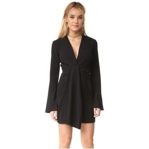 Bec & Bridge Black Mini Dress with VNeck Bell Sleeve and Open Back size 4